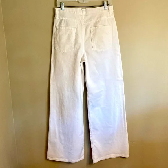NEW Fashion Nova High Waist Wide Leg Jeans Medium Stretch White Size 9 or 29 - Picture 7 of 11